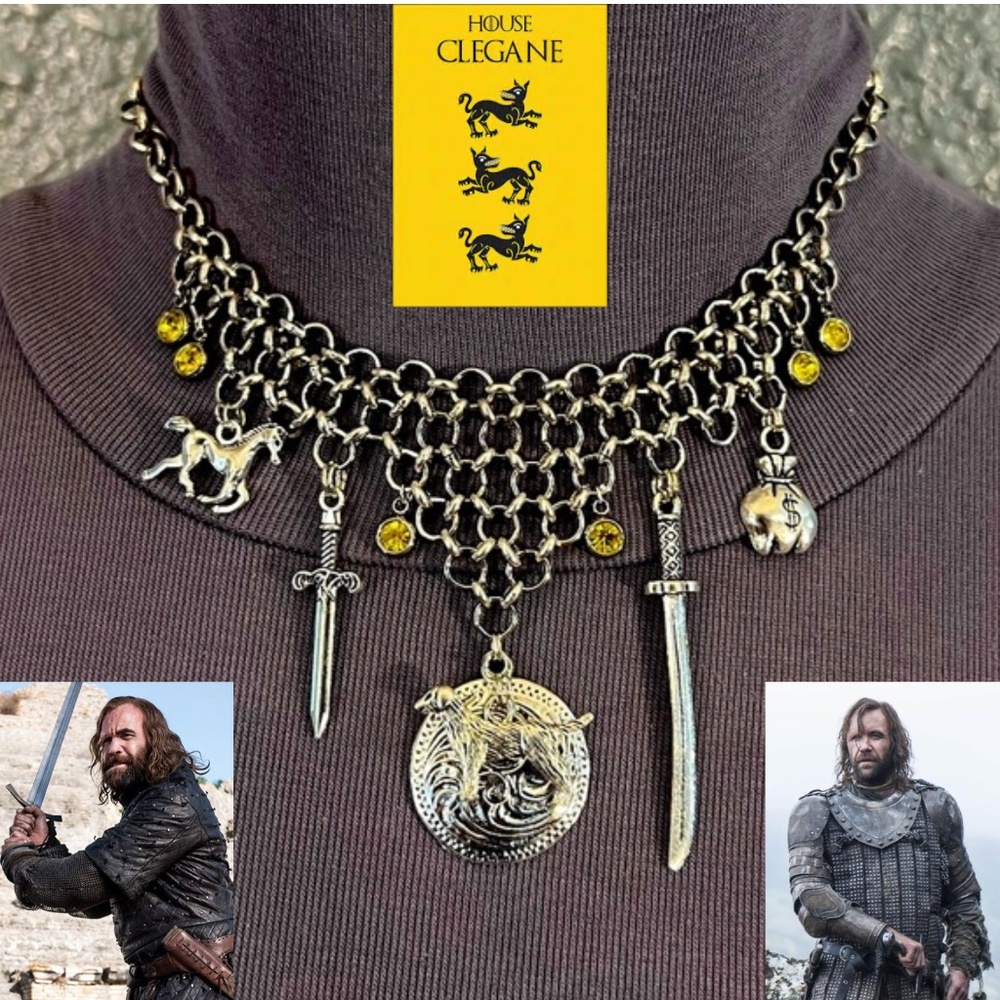The Hound Sandor Clegane Handmade Chainmail Character Necklace Game of Thrones